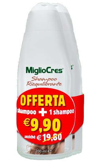 Image of Migliocres Shampoo riequilibrante per capelli stressati 200ml + 200ml cod085