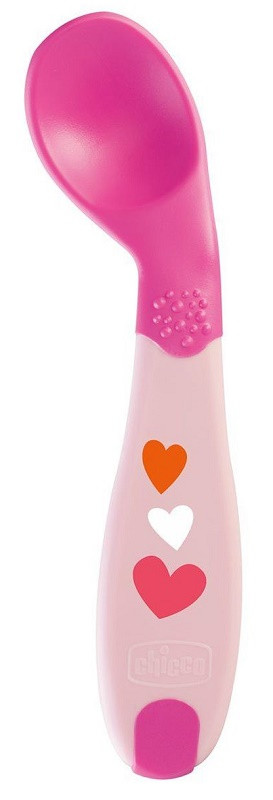 Image of Chicco cucchiaio angolato 8m+ rosa cod085