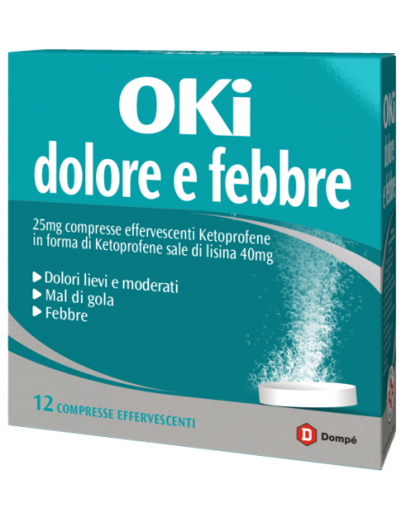 Oki dolore e febbre per sintomi influenzali 12 compresse effervescenti