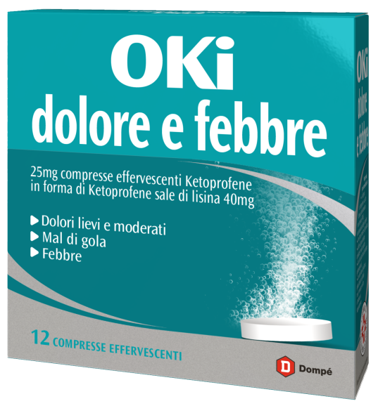 Image of Oki dolore e febbre per sintomi influenzali 12 compresse effervescenti cod085