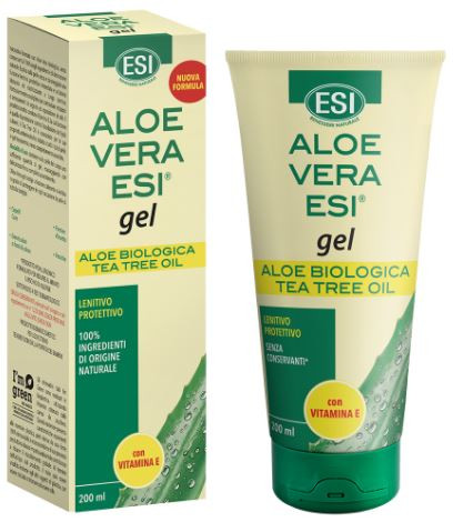 Image of Esi Aloe Vera gel Vitamina E + Tea Tree Oil lenitivo e protettivo per pelle secca e irritata 200ml cod085