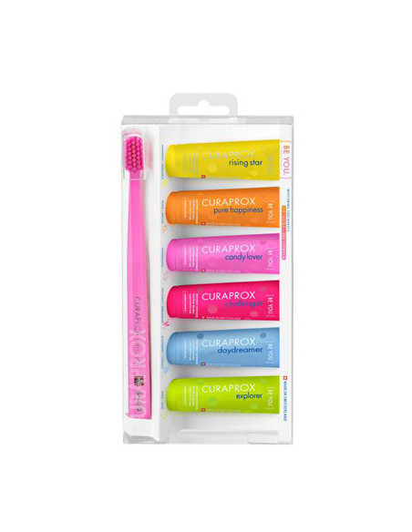 Curaprox six-taste-pack en