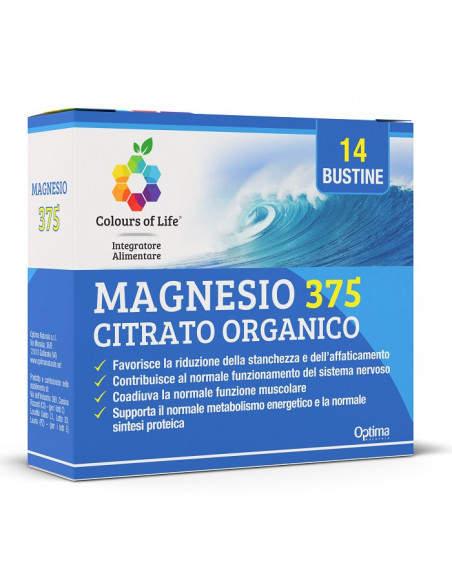 Magnesio 375 citr 14 bustine colou