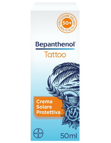 Bepanthenol tattoo crema solare protettiva spf 50+ 50ml