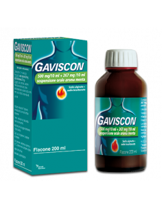 Gaviscon sciroppo per il bruciore di stomaco occasionale gusto menta sospensione orale 200ml
