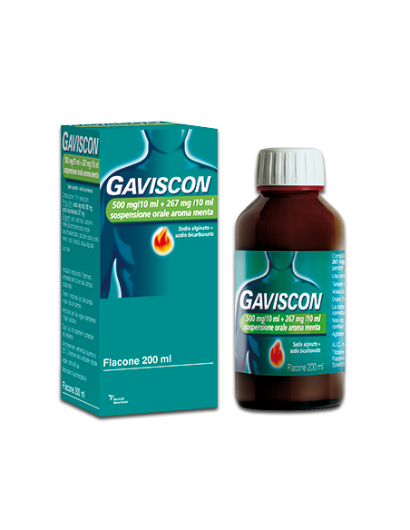 Gaviscon sciroppo per il bruciore di stomaco occasionale gusto menta sospensione orale 200ml
