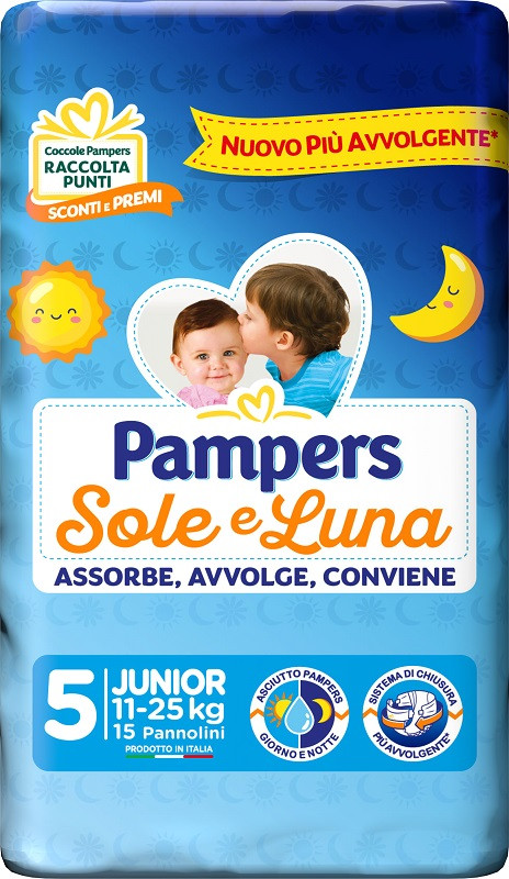 Pampers sole&luna junior 15pz