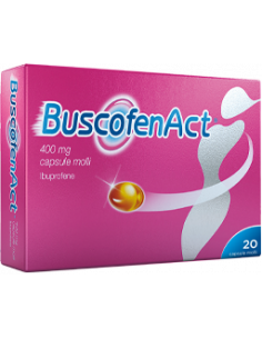 Buscofenact ibuprofene per dolori forti da ciclo 20 capsule molli 400mg
