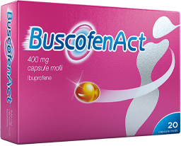 Buscofenact ibuprofene per dolori forti da ciclo 20 capsule molli 400mg