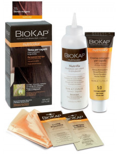 Biokap nutricolor 7,5 new biondo mogano tinta tubo + flacone