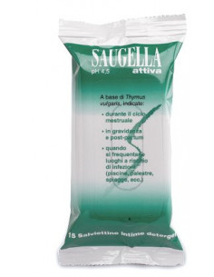 Saugella attiva salviette intime 15 pezzi