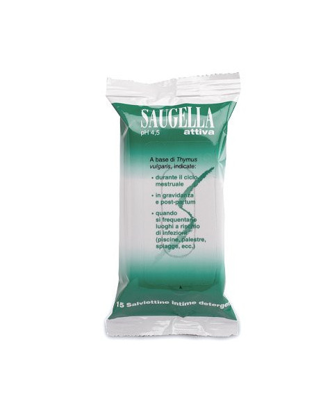 Saugella attiva salviette intime 15 pezzi