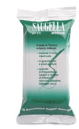 Saugella attiva salviette intime 15 pezzi