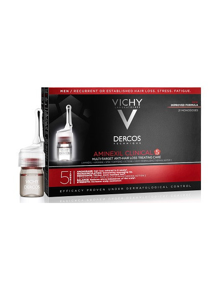 Vichy dercos aminexil trattamento anticaduta uomo 21 fiale
