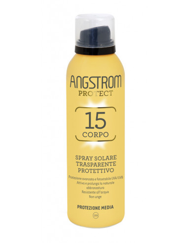 Angstrom protect spf15 corpo spray solare trasparente