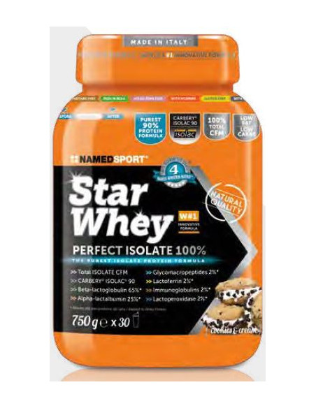 Named sport star whey cookies&cream integratore alimentare 750g