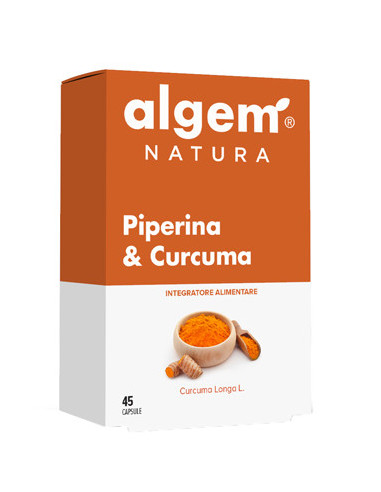 Algem natura piperina & curcuma metabolismo 45 capsule