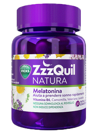 Image of Vicks zzzquil natura melatonina erbe 30 pastiglie cod085