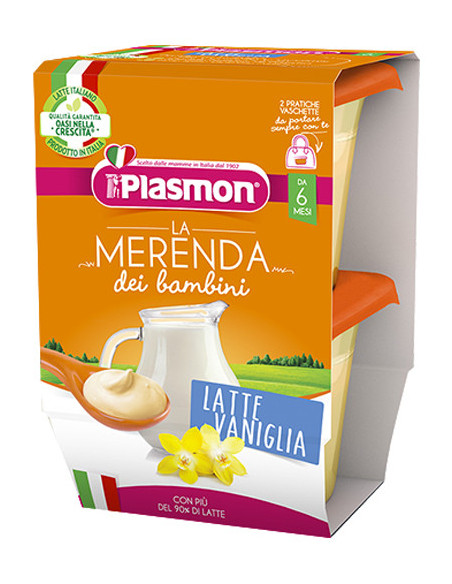 Plasmon la merenda dei bambini merende latte vaniglia asettico 2 x 120 g