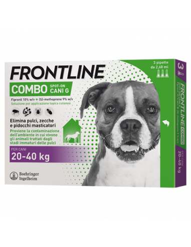 Frontline combo 3pipette cani da 20-40kg antiparassitario