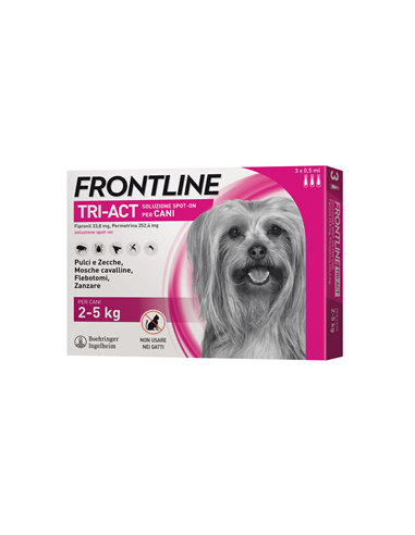 Frontline tri-act 3pipette cani da 2-5kg antiparassitario