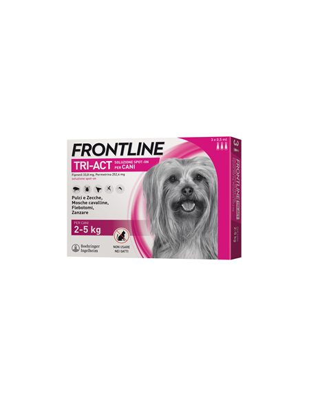 Frontline tri-act 3pipette cani da 2-5kg antiparassitario