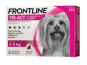 Frontline tri-act 3pipette cani da 2- antiparassitario