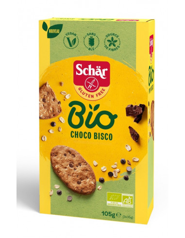 Schar bio choco bisco 105g biscotti con pezzi cioccolato senza glutine