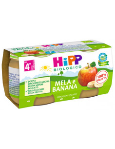 Hipp omogeneizzato mela e banana 2vasettix80g