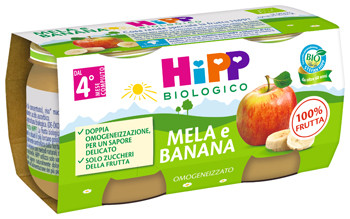 Hipp omogeneizzato mela e banana 2vasettix80g