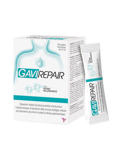 Gaviscon gavirepair sospensione orale contro i sintomi del reflusso gastroesofageo gusto ciliegia 20 bustine