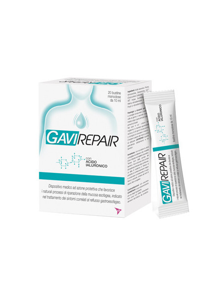 Gaviscon gavirepair sospensione orale contro i sintomi del reflusso gastroesofageo gusto ciliegia 20 bustine