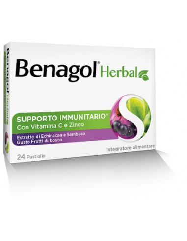 Benagol herbal frut bos 24 pastiglie