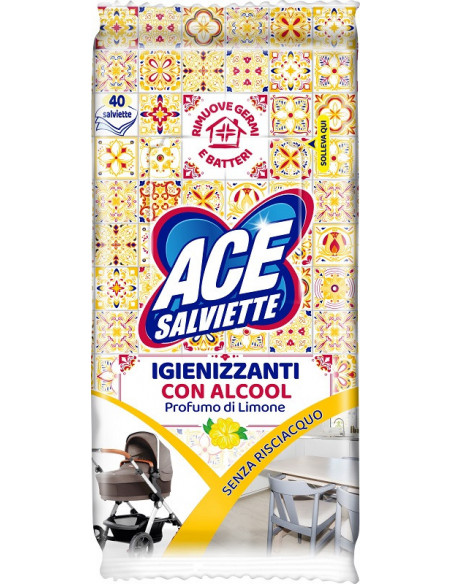 Ace salviette igien sgras 40pz