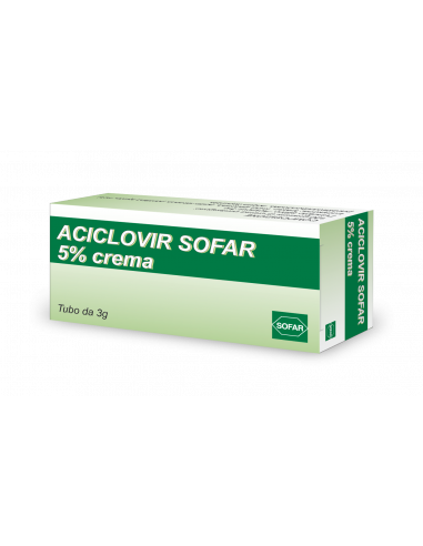 Aciclovir sofar*crema 5% 3g