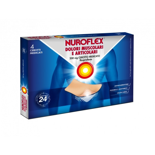Image of Nuroflex ibuprofene cerotto per dolori muscolari e articolari 4 cerotti medicati 200mg cod085