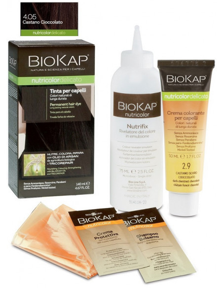 Biokap nutricolor delicato 4,05 new castano cioccolato tinta 140 ml