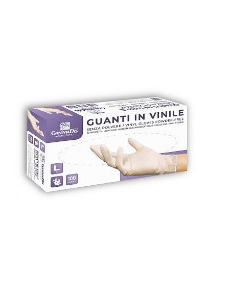 Guanti vinile s polv m 100pz