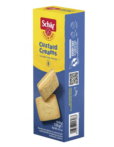 Schar custard cream bisc 5x25g