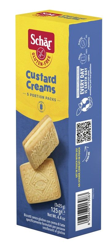 Schar custard cream bisc 5x25g
