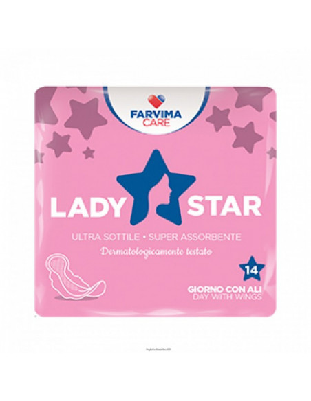 Assorbenti esterni ladystar cotone giorno ali 10 pezzi
