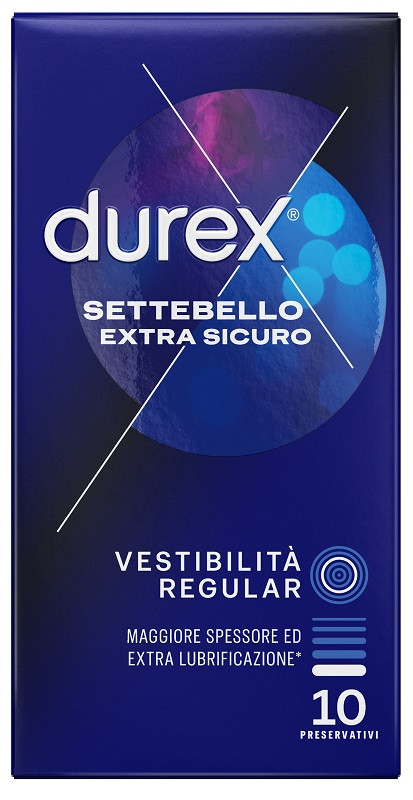 Image of Durex settebello extra sicuro profilattici con maggior spessore ed extra lubrificazione 10 pezzi cod085