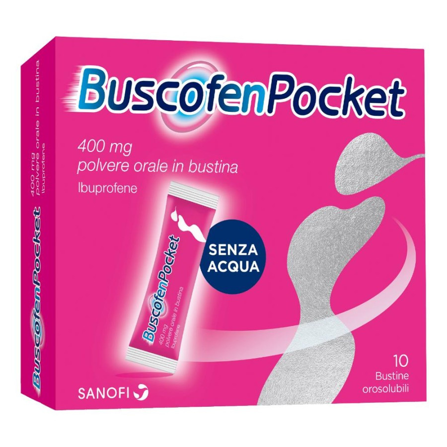 Buscofenpocket ibuprofene per dolori da ciclo 10 bustine orosolubili 400 mg