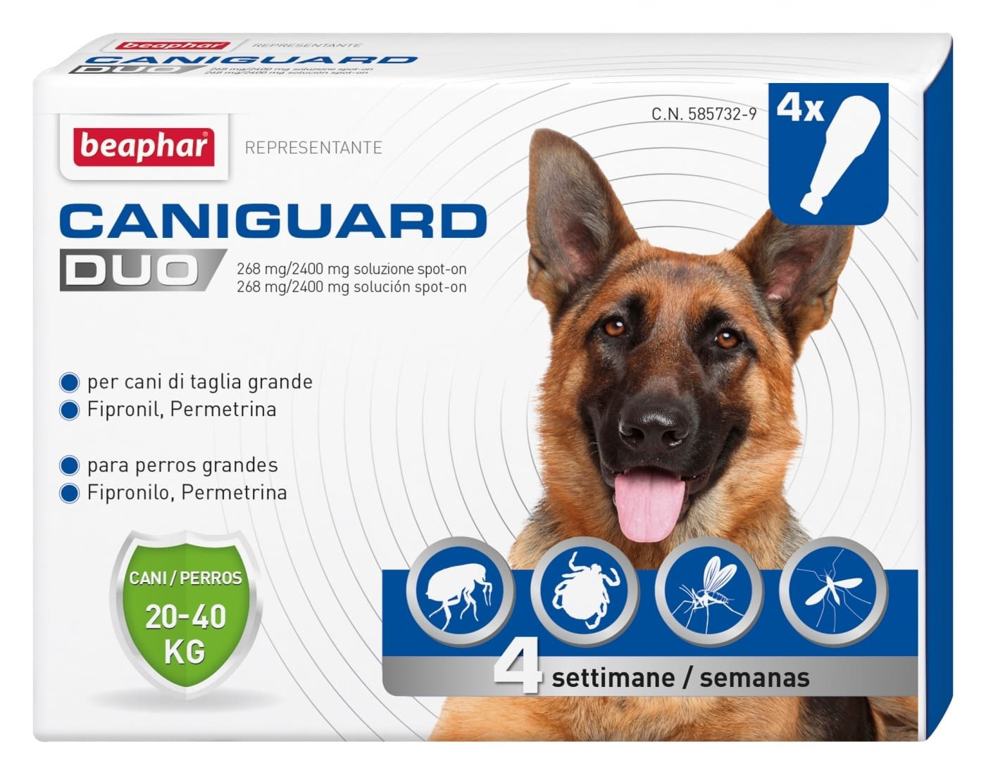Image of Caniguard duo 4 pip 67+600mg cod085