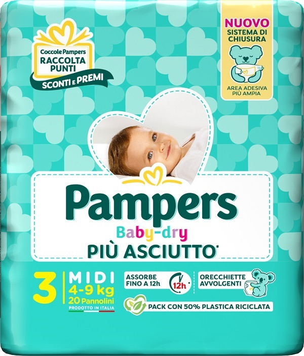 Pampers bd downcount midi 20pz