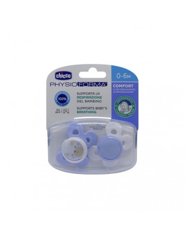 Chicco succhietto comfort boy silicone 0-6 mesi 2 pezzi