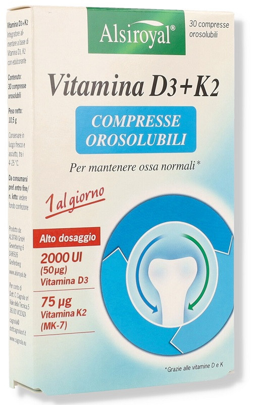 Vitamina d3(2000u.i.)+k2 30 compresse