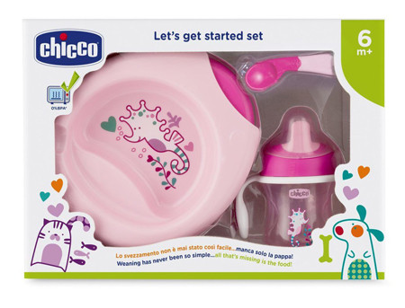 Image of Ch set pappa 6m+ rosa c/cucch cod085