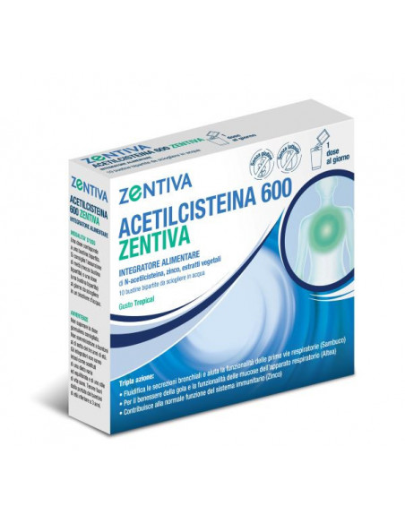 Acetilcisteina 600 zent 10 bustine