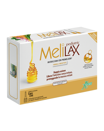 Melilax pediatric con Promelaxin per liberare l'intestino senza irritare 6 microclismi